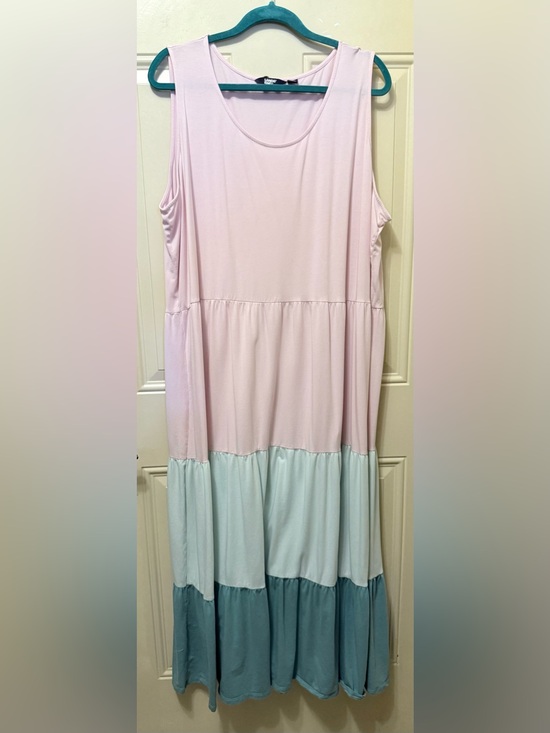 Lands' End Dresses & Skirts - Land’s End Pastel Tiered Sleeveless Maxi Dress